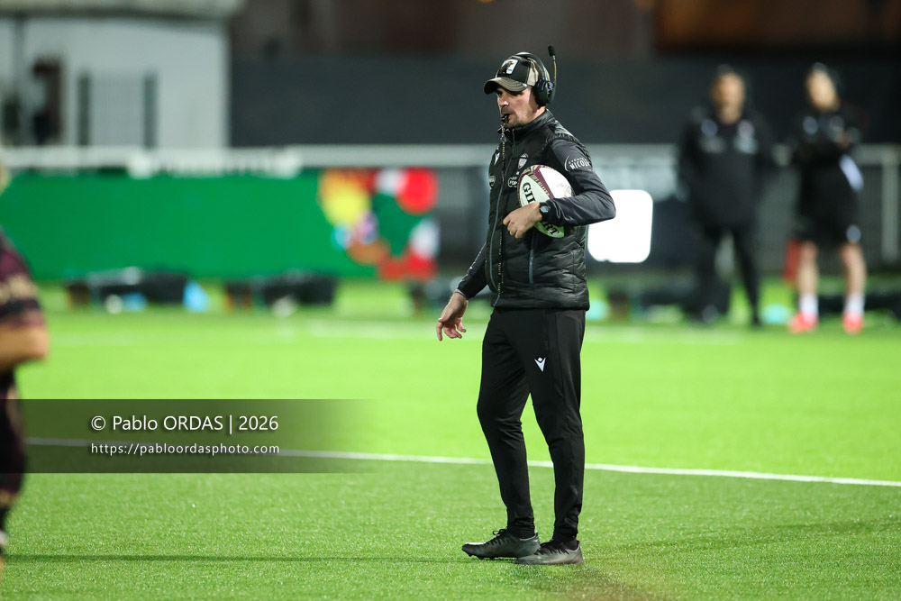 Alexandre Ruiz, lors du match de Pro D2 entre le Biarritz olympique et Soyaux Angoulême, le 16 janvier 2026 au stade Aguiléra de Biarritz, France (Photo Pablo ORDAS)