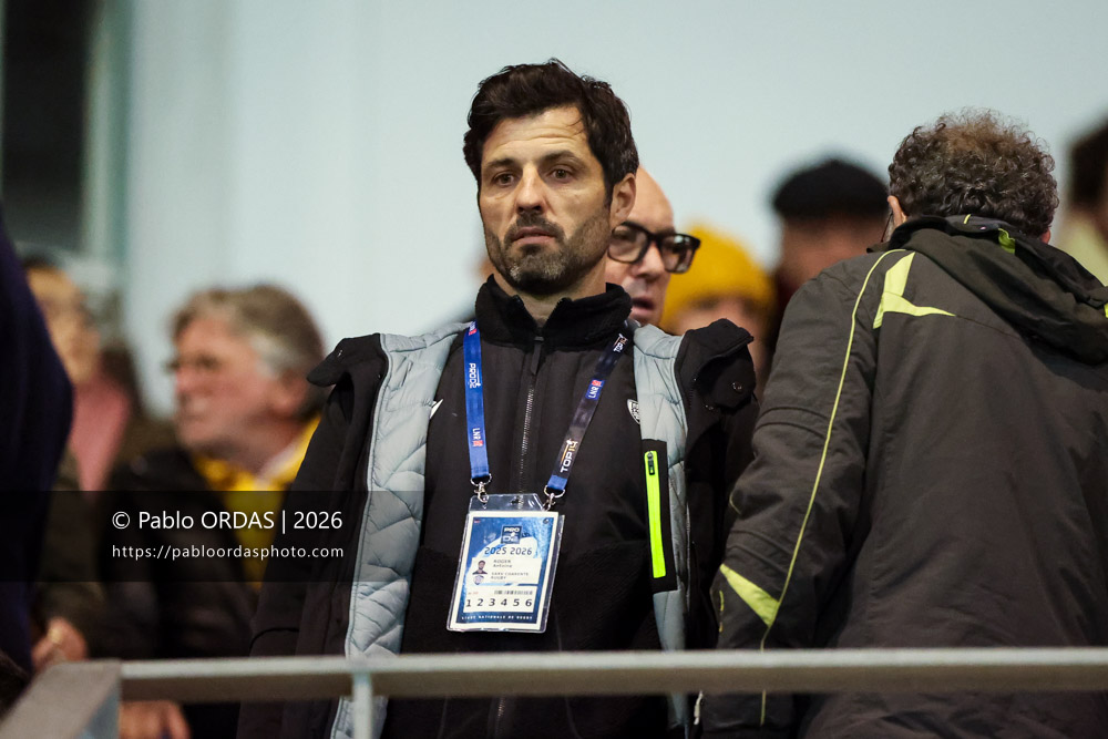 Antoine Roger, lors du match de Pro D2 entre le Biarritz olympique et Soyaux Angoulême, le 16 janvier 2026 au stade Aguiléra de Biarritz, France (Photo Pablo ORDAS)