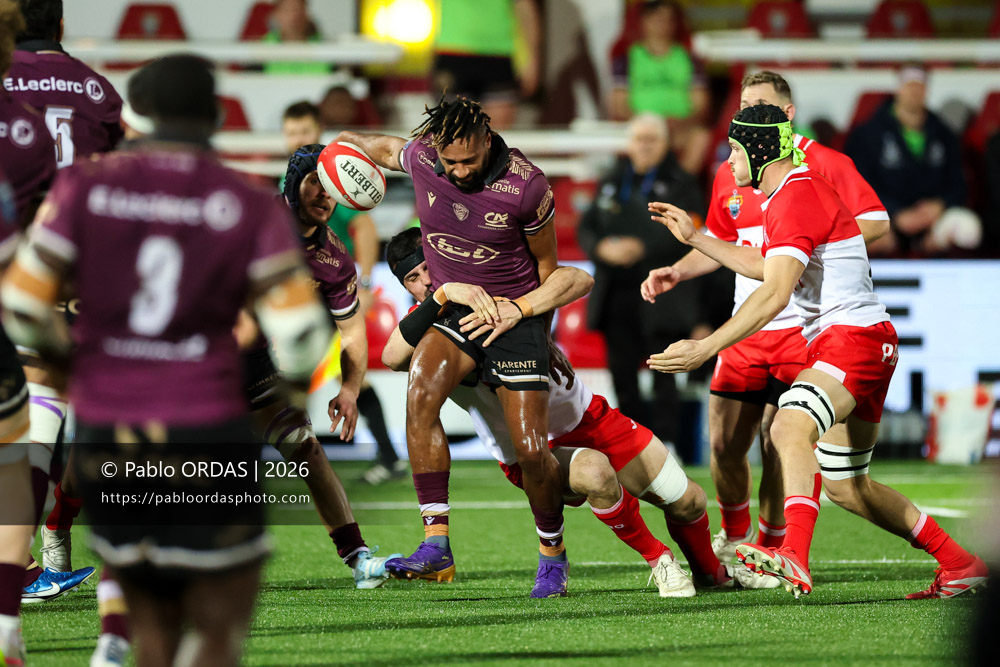 George Tilsley, lors du match de Pro D2 entre le Biarritz olympique et Soyaux Angoulême, le 16 janvier 2026 au stade Aguiléra de Biarritz, France (Photo Pablo ORDAS)