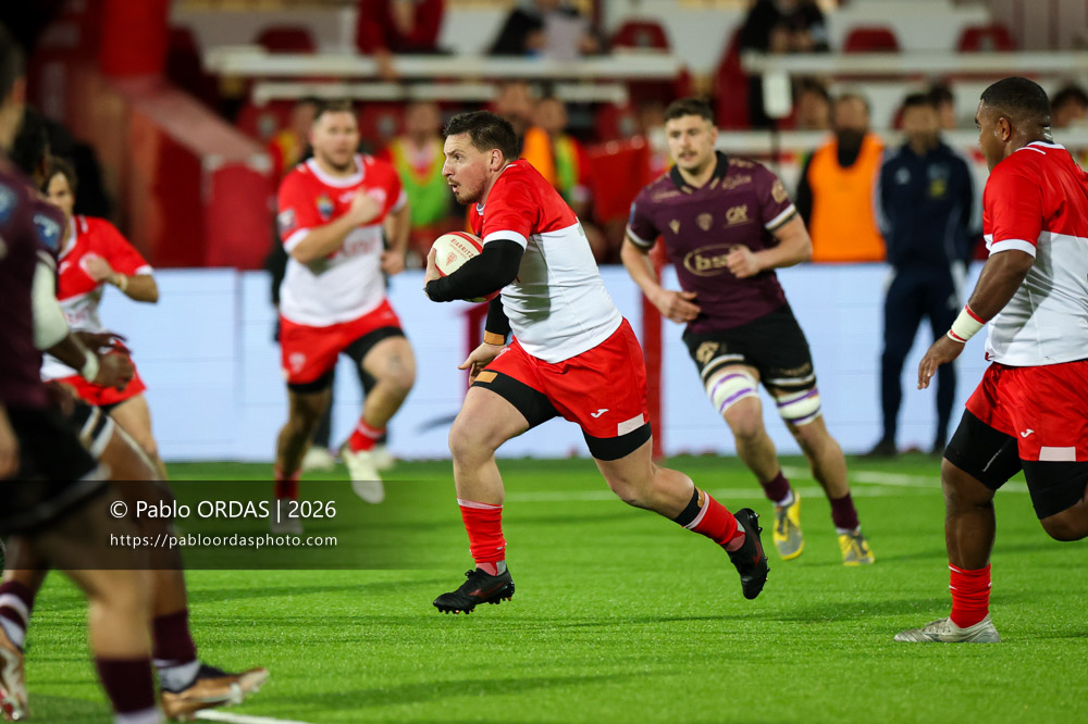 Dorian Laborde, lors du match de Pro D2 entre le Biarritz olympique et Soyaux Angoulême, le 16 janvier 2026 au stade Aguiléra de Biarritz, France (Photo Pablo ORDAS)