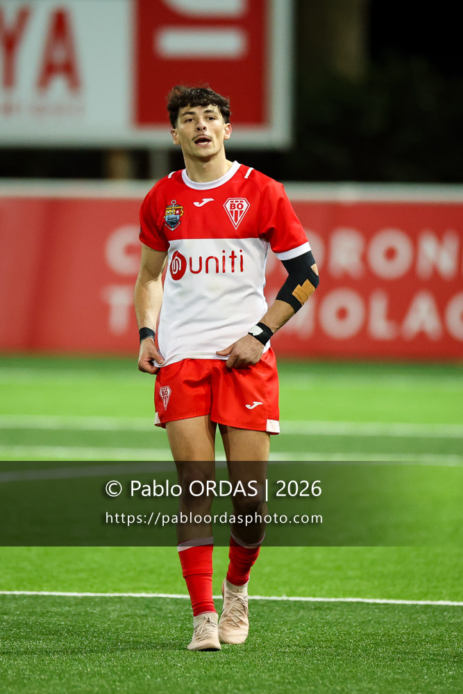 Baptiste Fariscot, lors du match de Pro D2 entre le Biarritz olympique et Soyaux Angoulême, le 16 janvier 2026 au stade Aguiléra de Biarritz, France (Photo Pablo ORDAS)