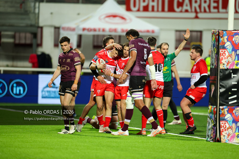 Baptiste Fariscot, lors du match de Pro D2 entre le Biarritz olympique et Soyaux Angoulême, le 16 janvier 2026 au stade Aguiléra de Biarritz, France (Photo Pablo ORDAS)