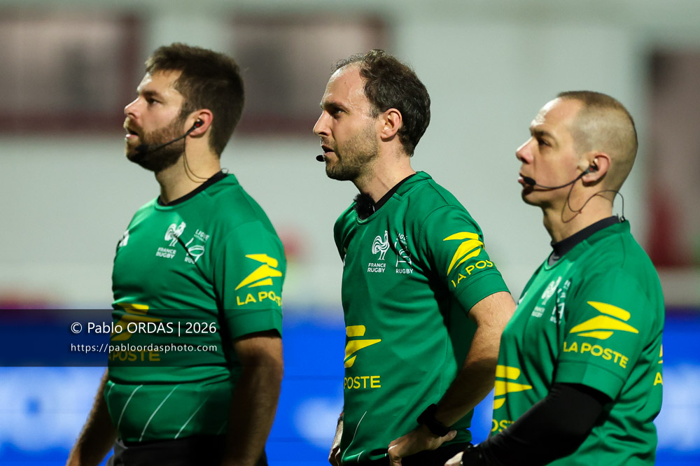 Pierre-Baptiste Nuchy, lors du match de Pro D2 entre le Biarritz olympique et Soyaux Angoulême, le 16 janvier 2026 au stade Aguiléra de Biarritz, France (Photo Pablo ORDAS)