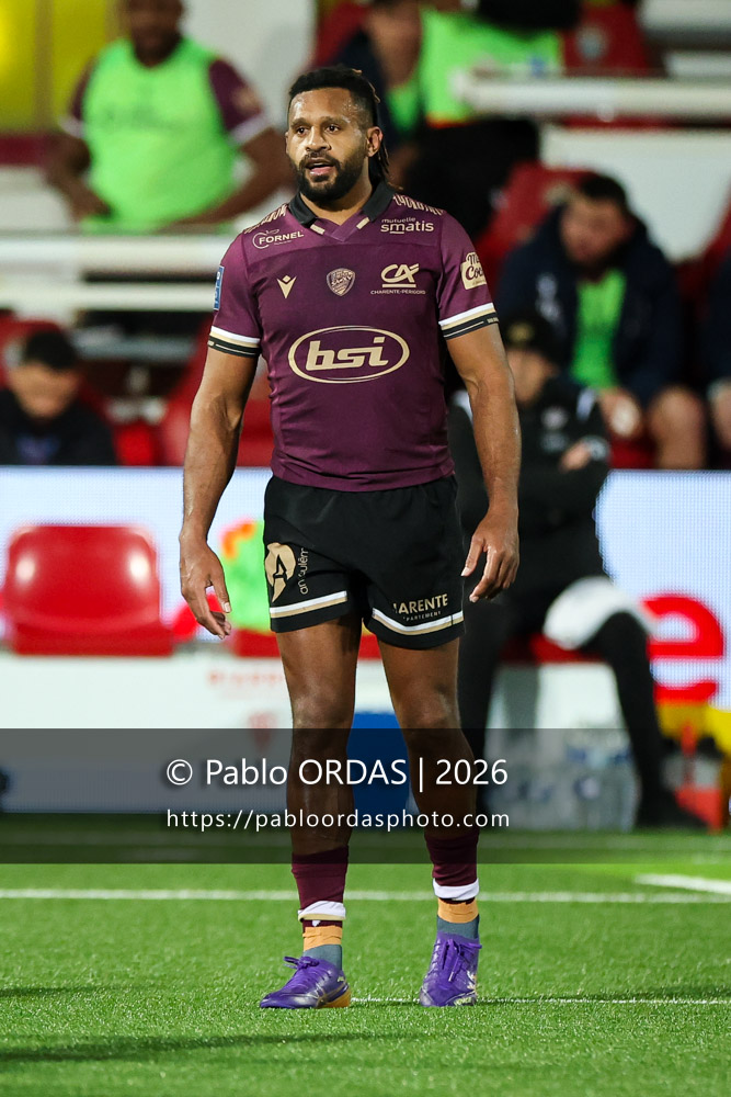 George Tilsley, lors du match de Pro D2 entre le Biarritz olympique et Soyaux Angoulême, le 16 janvier 2026 au stade Aguiléra de Biarritz, France (Photo Pablo ORDAS)