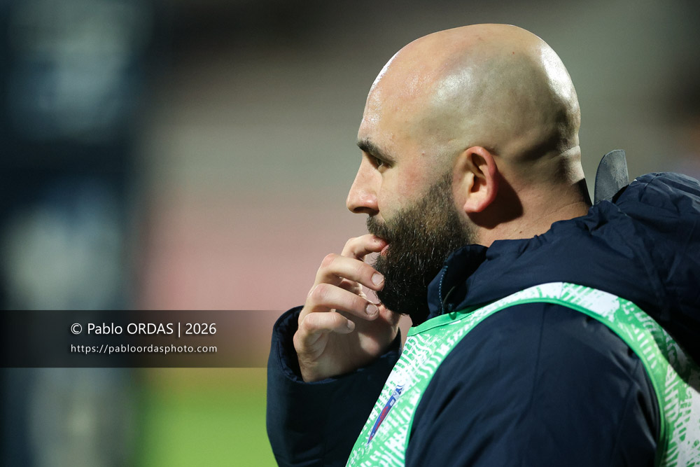 Bastien Soury, lors du match de Pro D2 entre le Biarritz olympique et Grenoble, le 30 janvier 2026 au stade Aguiléra de Biarritz, France (Photo Pablo ORDAS)