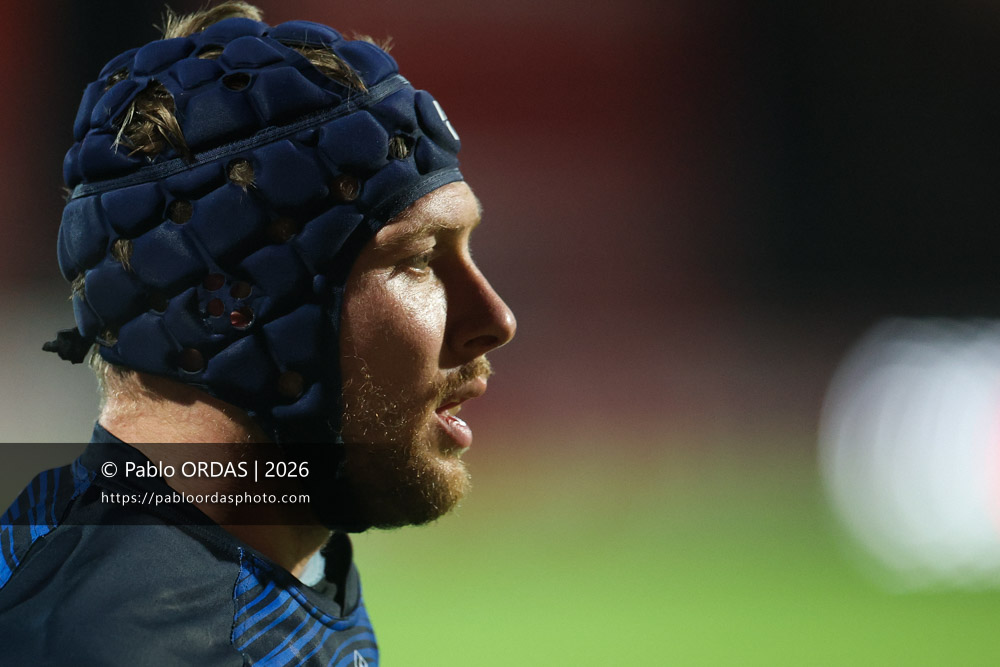 Antonin Berruyer, lors du match de Pro D2 entre le Biarritz olympique et Grenoble, le 30 janvier 2026 au stade Aguiléra de Biarritz, France (Photo Pablo ORDAS)