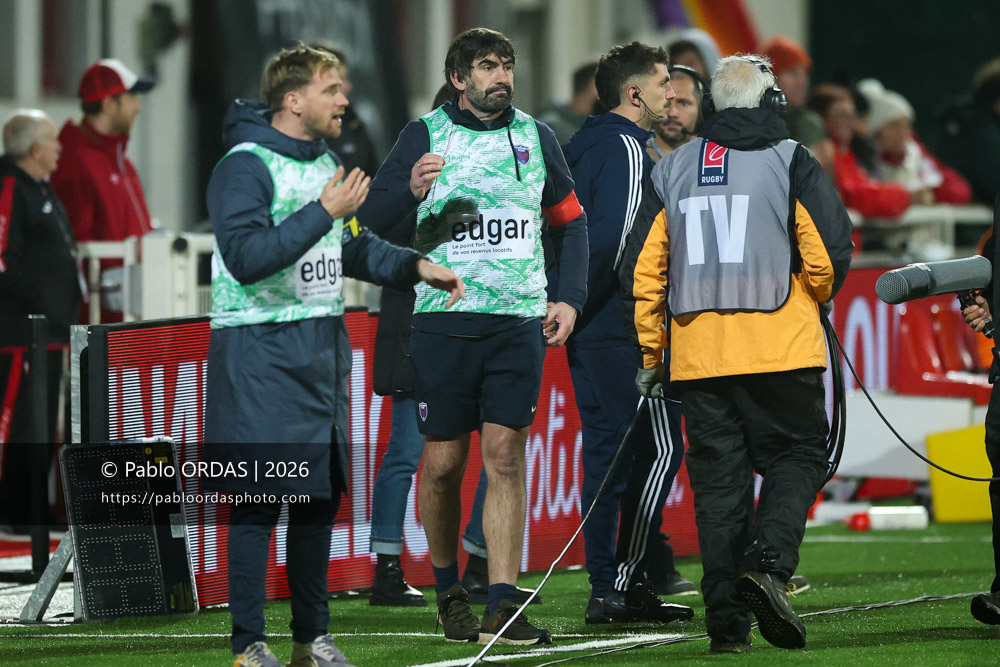 Jeff Dubois, lors du match de Pro D2 entre le Biarritz olympique et Grenoble, le 30 janvier 2026 au stade Aguiléra de Biarritz, France (Photo Pablo ORDAS)