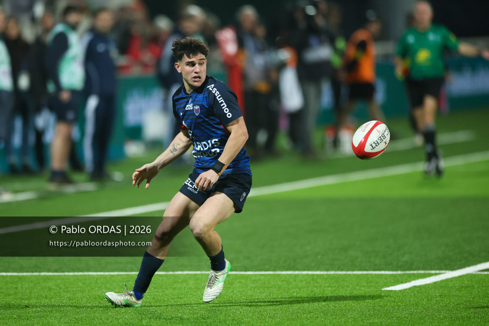 Max Clément, lors du match de Pro D2 entre le Biarritz olympique et Grenoble, le 30 janvier 2026 au stade Aguiléra de Biarritz, France (Photo Pablo ORDAS)