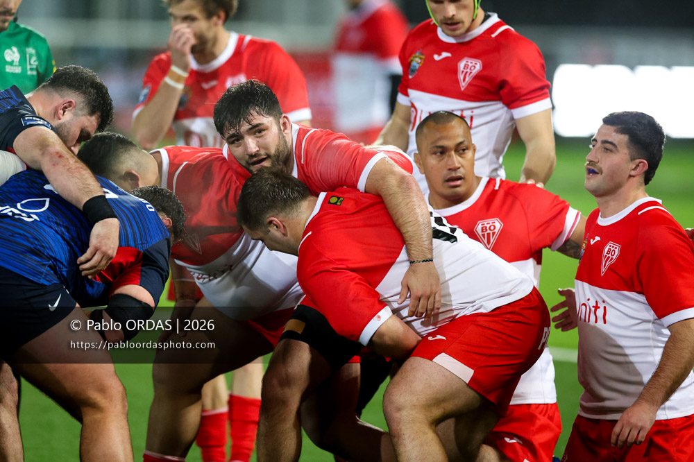 Adrien Sonzogni, lors du match de Pro D2 entre le Biarritz olympique et Grenoble, le 30 janvier 2026 au stade Aguiléra de Biarritz, France (Photo Pablo ORDAS)