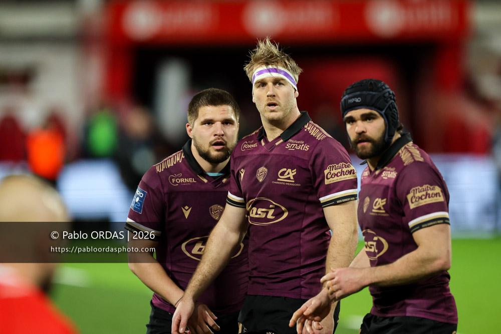 Matt Beukeboom, lors du match de Pro D2 entre le Biarritz olympique et Soyaux Angoulême, le 16 janvier 2026 au stade Aguiléra de Biarritz, France (Photo Pablo ORDAS)