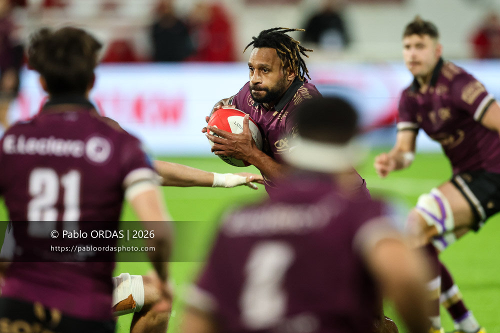 George Tilsley, lors du match de Pro D2 entre le Biarritz olympique et Soyaux Angoulême, le 16 janvier 2026 au stade Aguiléra de Biarritz, France (Photo Pablo ORDAS)