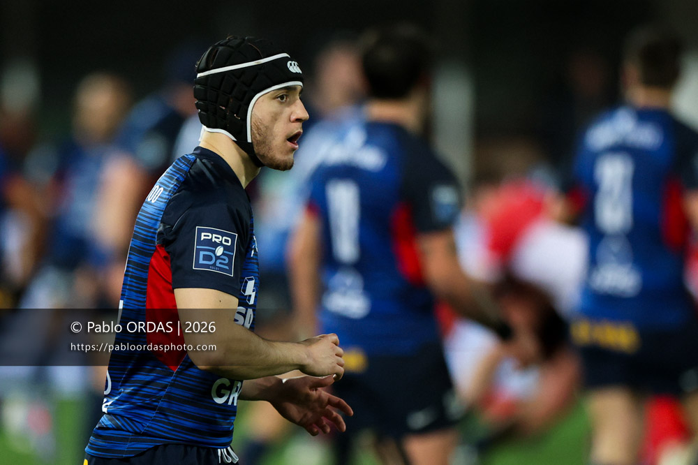 Samuel Bielle-Biarrey, lors du match de Pro D2 entre le Biarritz olympique et Grenoble, le 30 janvier 2026 au stade Aguiléra de Biarritz, France (Photo Pablo ORDAS)*