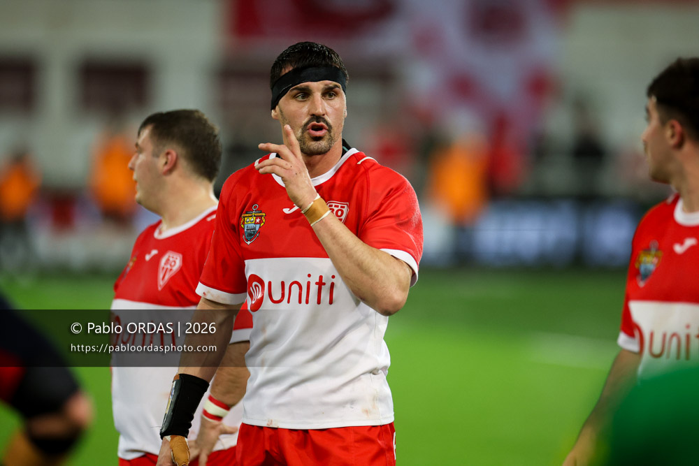 Rémi Bourdeau, lors du match de Pro D2 entre le Biarritz olympique et Grenoble, le 30 janvier 2026 au stade Aguiléra de Biarritz, France (Photo Pablo ORDAS)
