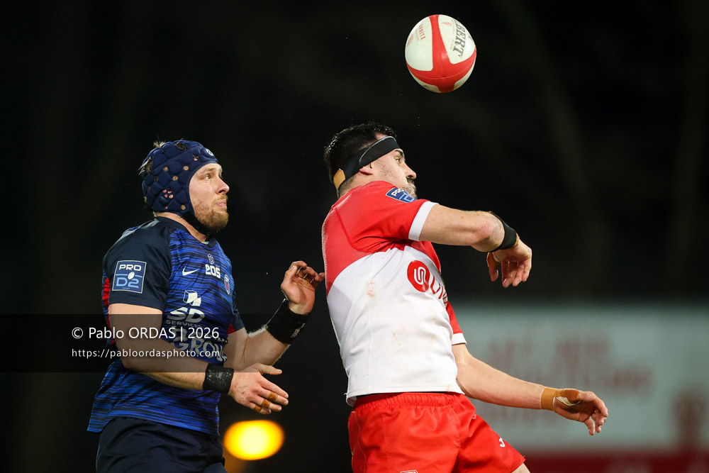 Rémi Bourdeau, lors du match de Pro D2 entre le Biarritz olympique et Grenoble, le 30 janvier 2026 au stade Aguiléra de Biarritz, France (Photo Pablo ORDAS)