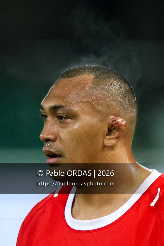 Piula Fa'asalele, lors du match de Pro D2 entre le Biarritz olympique et Grenoble, le 30 janvier 2026 au stade Aguiléra de Biarritz, France (Photo Pablo ORDAS)