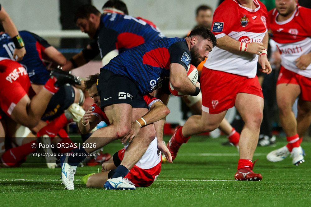 Romain Ruffenach, lors du match de Pro D2 entre le Biarritz olympique et Grenoble, le 30 janvier 2026 au stade Aguiléra de Biarritz, France (Photo Pablo ORDAS)