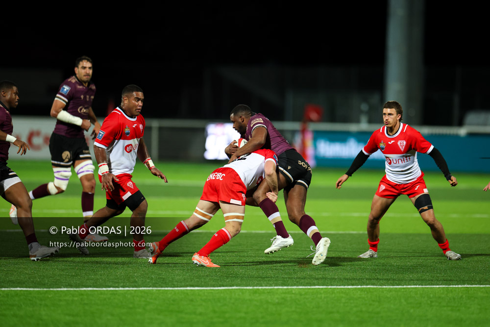 Samuel Nollet, lors du match de Pro D2 entre le Biarritz olympique et Soyaux Angoulême, le 16 janvier 2026 au stade Aguiléra de Biarritz, France (Photo Pablo ORDAS)