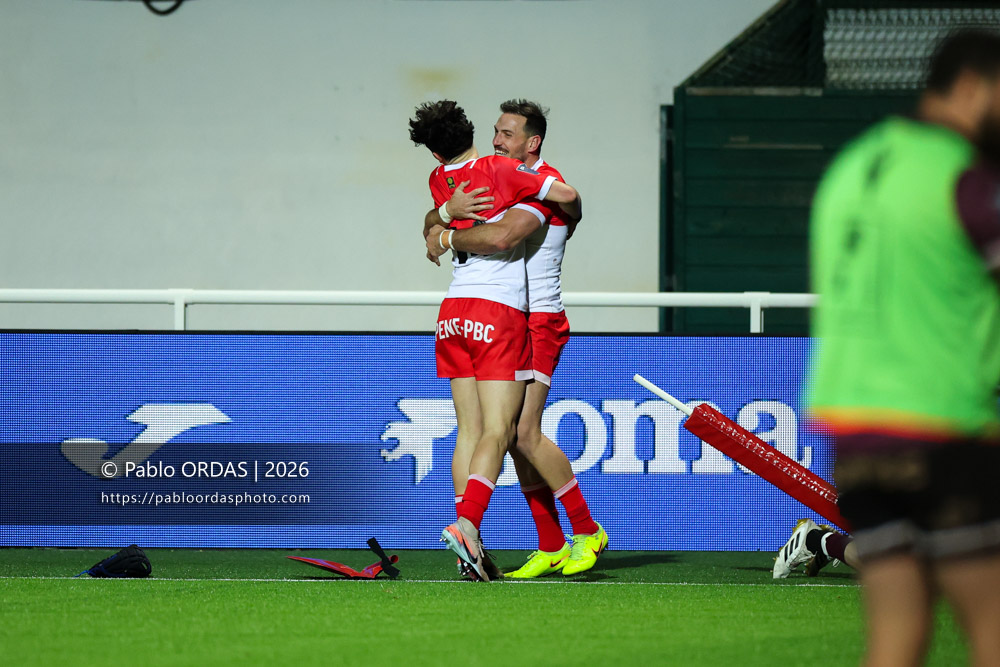Kylian Jaminet, lors du match de Pro D2 entre le Biarritz olympique et Soyaux Angoulême, le 16 janvier 2026 au stade Aguiléra de Biarritz, France (Photo Pablo ORDAS)
