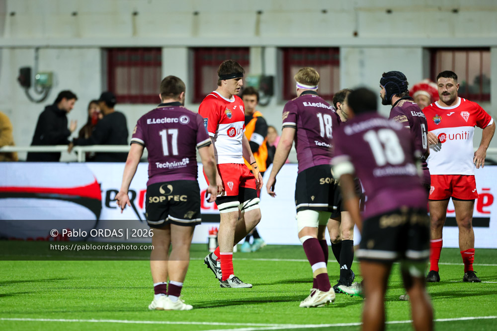 Ellande Sanderson, lors du match de Pro D2 entre le Biarritz olympique et Soyaux Angoulême, le 16 janvier 2026 au stade Aguiléra de Biarritz, France (Photo Pablo ORDAS)