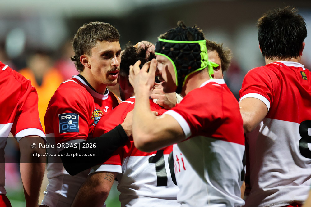 Carlo Mignot, lors du match de Pro D2 entre le Biarritz olympique et Soyaux Angoulême, le 16 janvier 2026 au stade Aguiléra de Biarritz, France (Photo Pablo ORDAS)