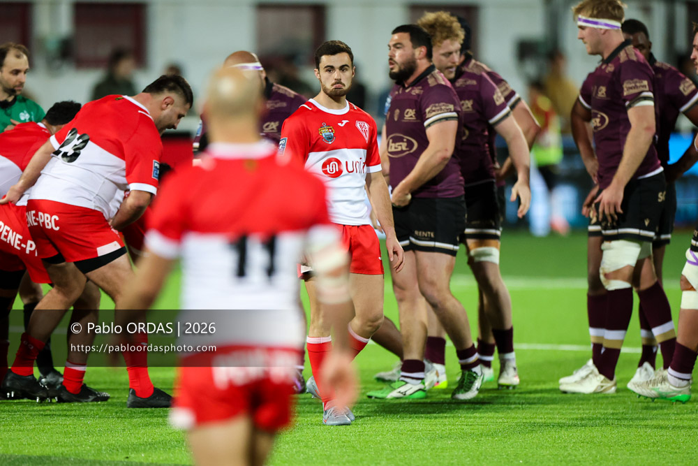 Imanol Biscay, lors du match de Pro D2 entre le Biarritz olympique et Soyaux Angoulême, le 16 janvier 2026 au stade Aguiléra de Biarritz, France (Photo Pablo ORDAS)