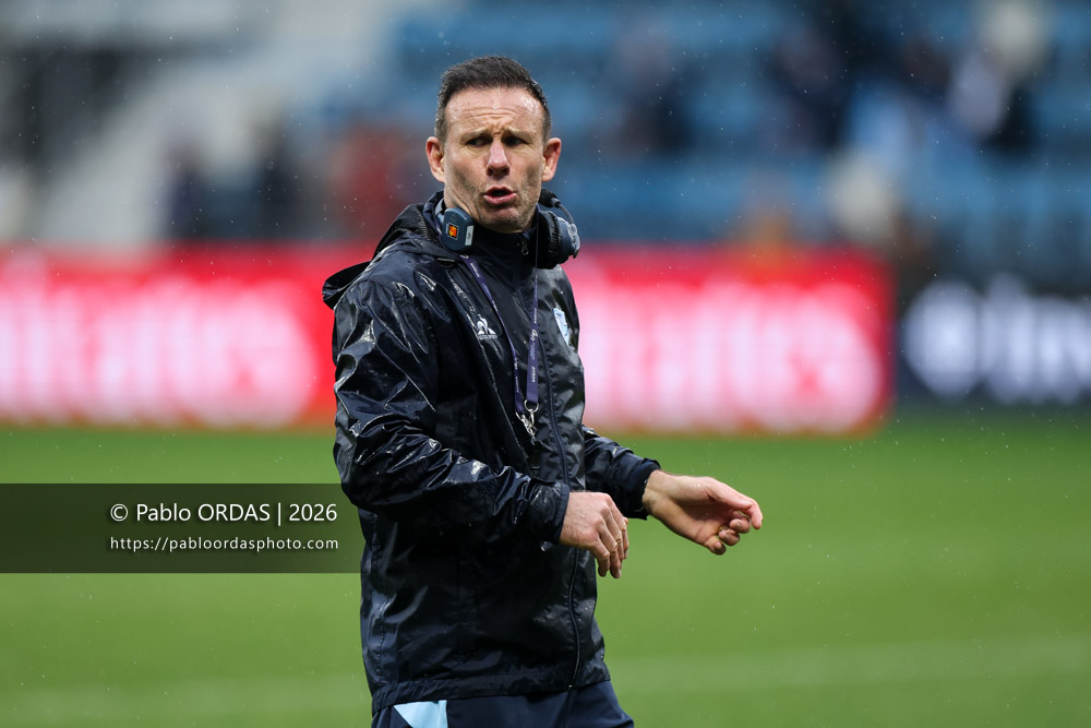 Gerard Fraser, lors du match de Champions Cup entre l'Aviron bayonnais et le Leinster, le 17 janvier 2026 au stade Jean Dauger de Bayonne, France (Photo Pablo ORDAS)