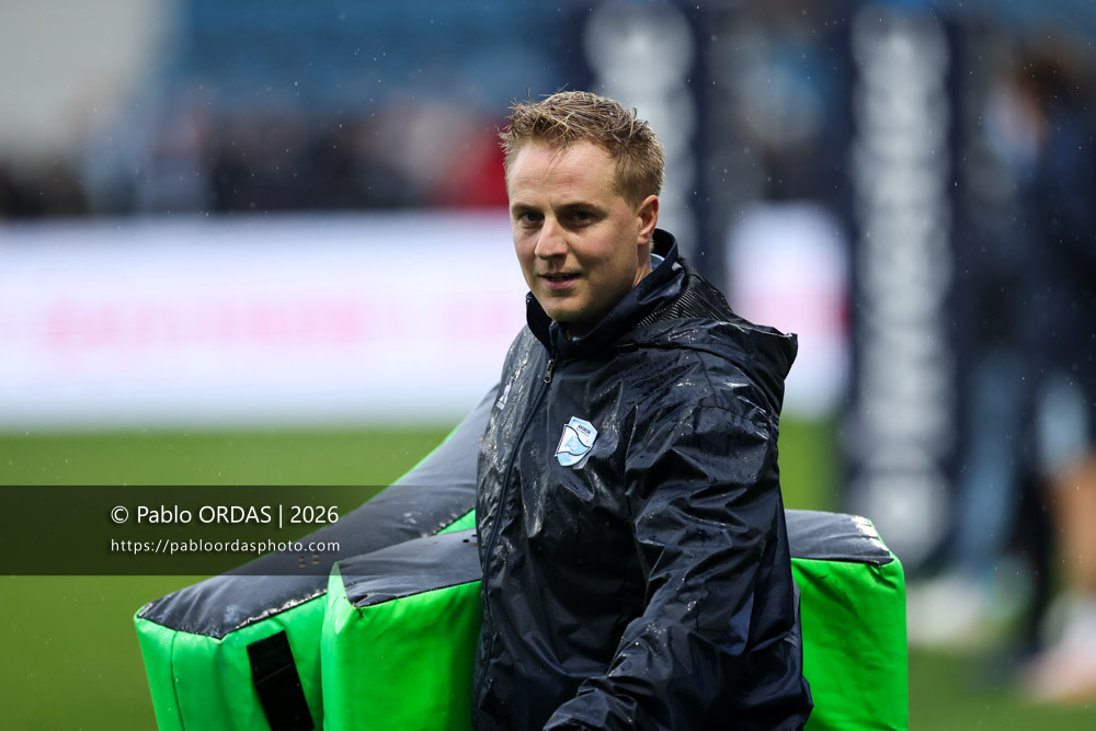 Arnaud Baratchart, lors du match de Champions Cup entre l'Aviron bayonnais et le Leinster, le 17 janvier 2026 au stade Jean Dauger de Bayonne, France (Photo Pablo ORDAS)