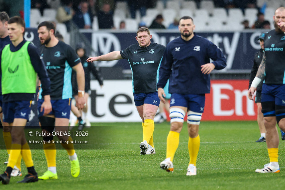 Tadhg Furlong, lors du match de Champions Cup entre l'Aviron bayonnais et le Leinster, le 17 janvier 2026 au stade Jean Dauger de Bayonne, France (Photo Pablo ORDAS)