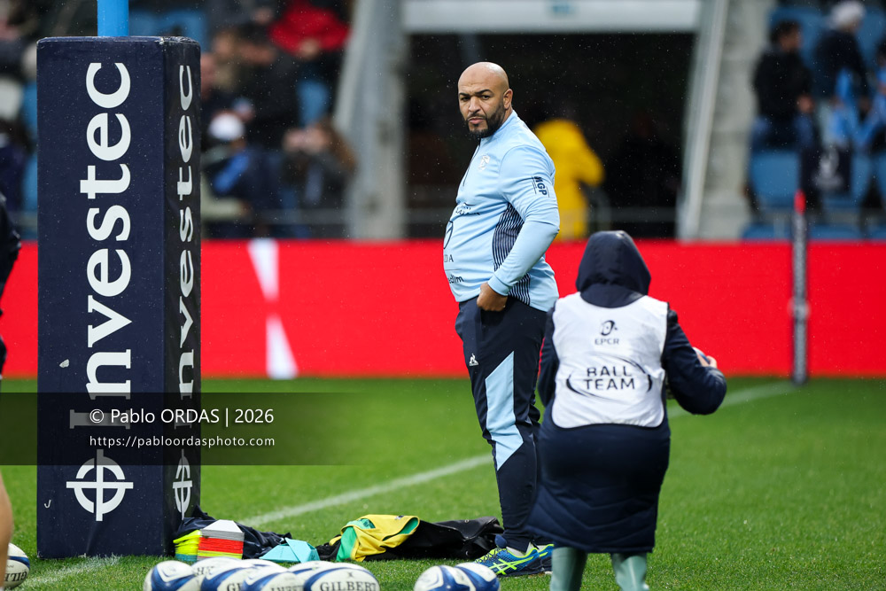 Abdellatif Boutaty, lors du match de Champions Cup entre l'Aviron bayonnais et le Leinster, le 17 janvier 2026 au stade Jean Dauger de Bayonne, France (Photo Pablo ORDAS)