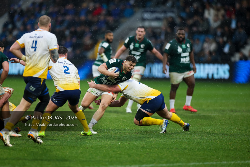 Lucas Martin, lors du match de Champions Cup entre l'Aviron bayonnais et le Leinster, le 17 janvier 2026 au stade Jean Dauger de Bayonne, France (Photo Pablo ORDAS)