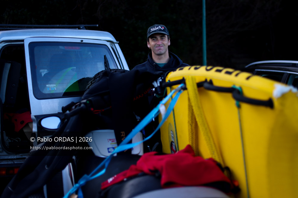 Matthieu Etxebarne Aguirregomezkorta, pendant la session du 23 janvier 2026 à Guéthary, France (Photo Pablo ORDAS)