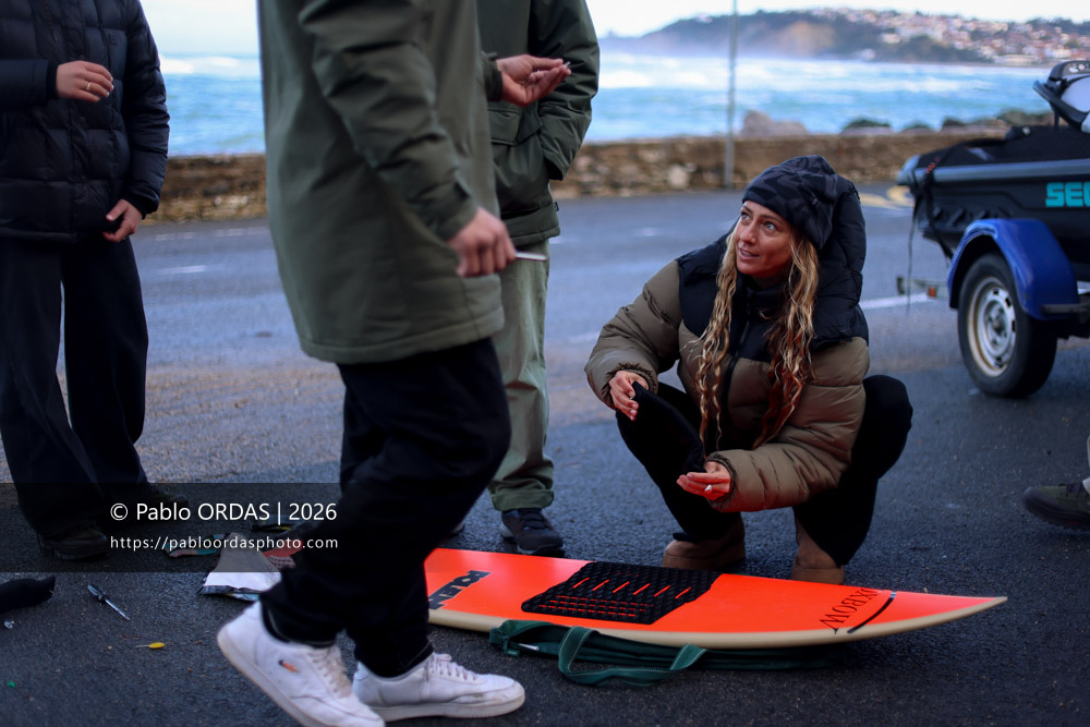 Maud Le Car, pendant la session du 23 janvier 2026 à Guéthary, France (Photo Pablo ORDAS)