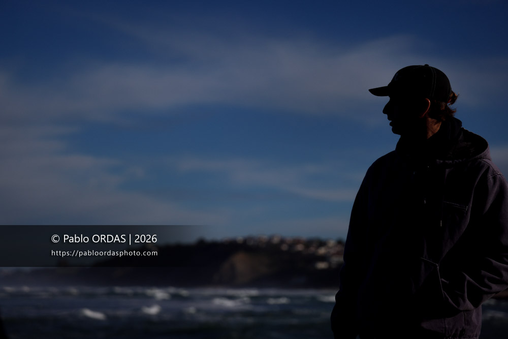 Matthieu Etxebarne Aguirregomezkorta, pendant la session du 23 janvier 2026 à Guéthary, France (Photo Pablo ORDAS)