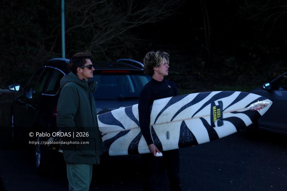 Diego Torre, pendant la session du 23 janvier 2026 à Guéthary, France (Photo Pablo ORDAS)