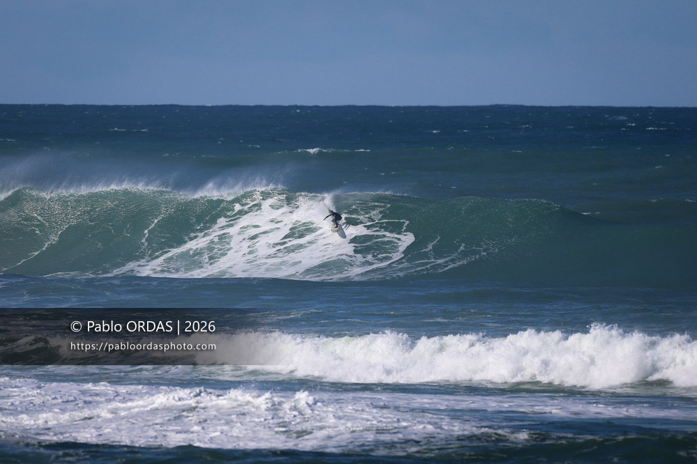 Diego Torre, pendant la session du 23 janvier 2026 à Guéthary, France (Photo Pablo ORDAS)