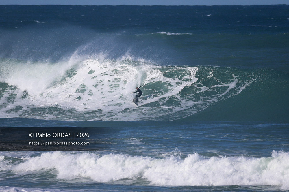 Diego Torre, pendant la session du 23 janvier 2026 à Guéthary, France (Photo Pablo ORDAS)