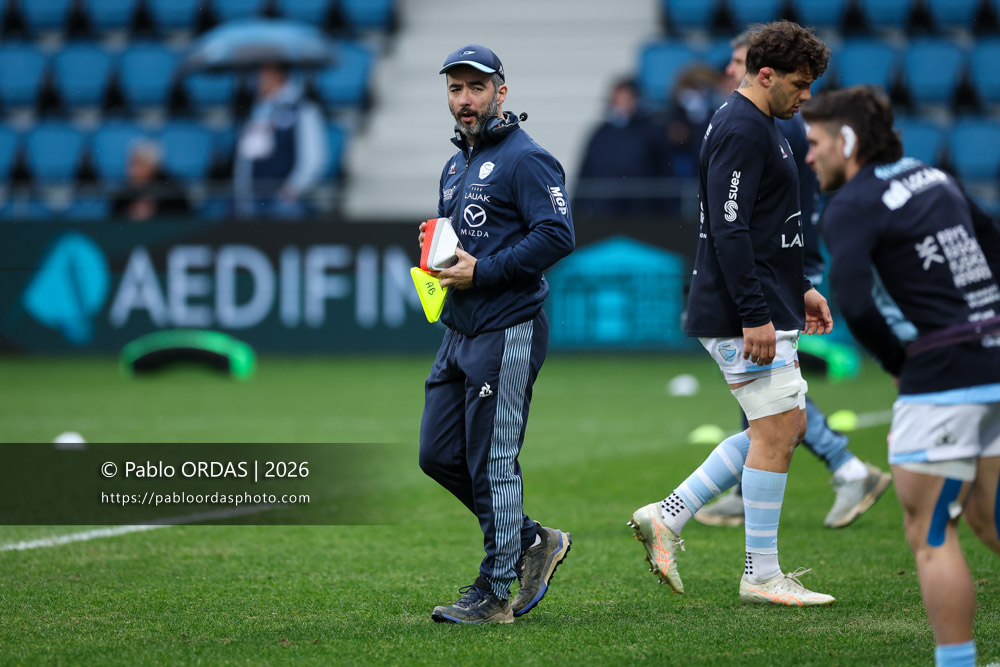 Loic Louit, lors du match de Top 14 entre l'Aviron bayonnais et le Castres olympique, le 24 janvier 2026 au stade Jean Dauger de Bayonne, France (Photo Pablo ORDAS)