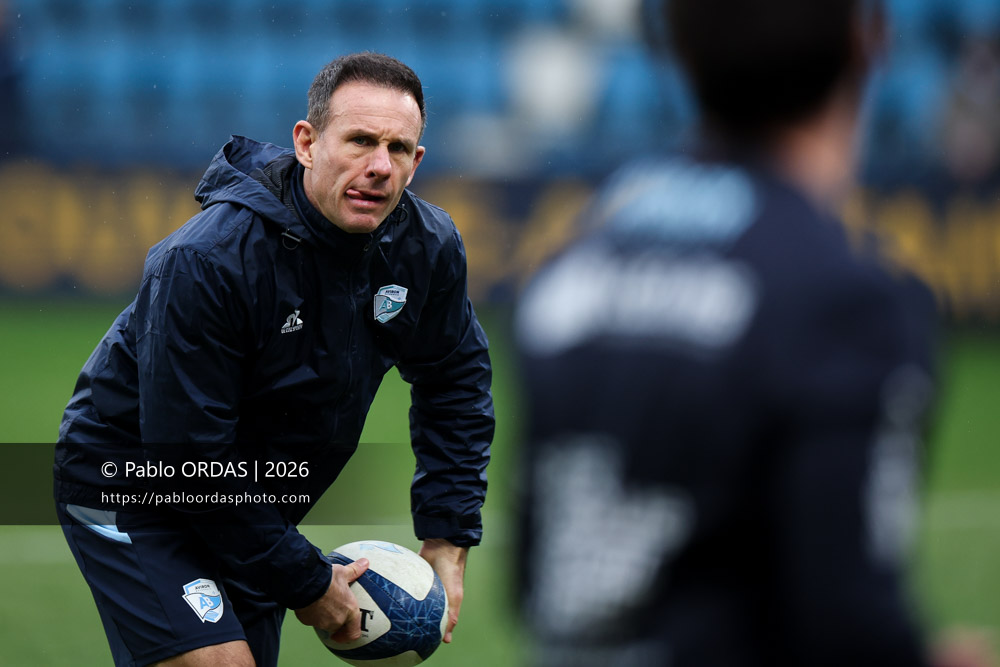 Gerard Fraser, lors du match de Top 14 entre l'Aviron bayonnais et le Castres olympique, le 24 janvier 2026 au stade Jean Dauger de Bayonne, France (Photo Pablo ORDAS)