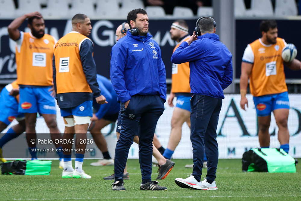 Julien Tastet, lors du match de Top 14 entre l'Aviron bayonnais et le Castres olympique, le 24 janvier 2026 au stade Jean Dauger de Bayonne, France (Photo Pablo ORDAS)