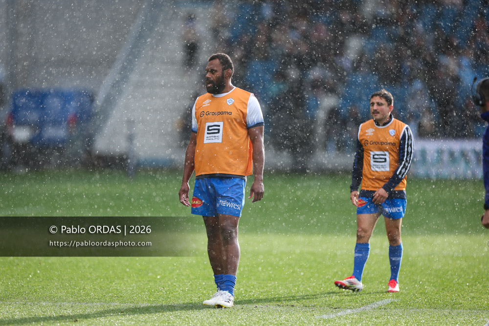 Leone Nakarawa, lors du match de Top 14 entre l'Aviron bayonnais et le Castres olympique, le 24 janvier 2026 au stade Jean Dauger de Bayonne, France (Photo Pablo ORDAS)