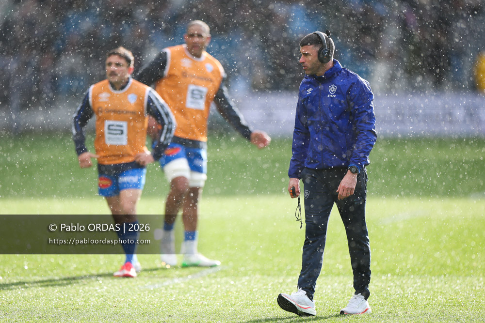 Pierre Lassus, lors du match de Top 14 entre l'Aviron bayonnais et le Castres olympique, le 24 janvier 2026 au stade Jean Dauger de Bayonne, France (Photo Pablo ORDAS)