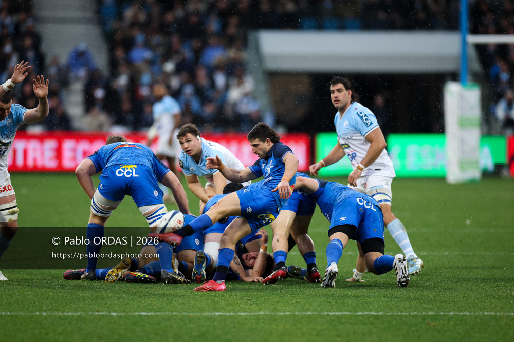 Santiago Arata, lors du match de Top 14 entre l'Aviron bayonnais et le Castres olympique, le 24 janvier 2026 au stade Jean Dauger de Bayonne, France (Photo Pablo ORDAS)