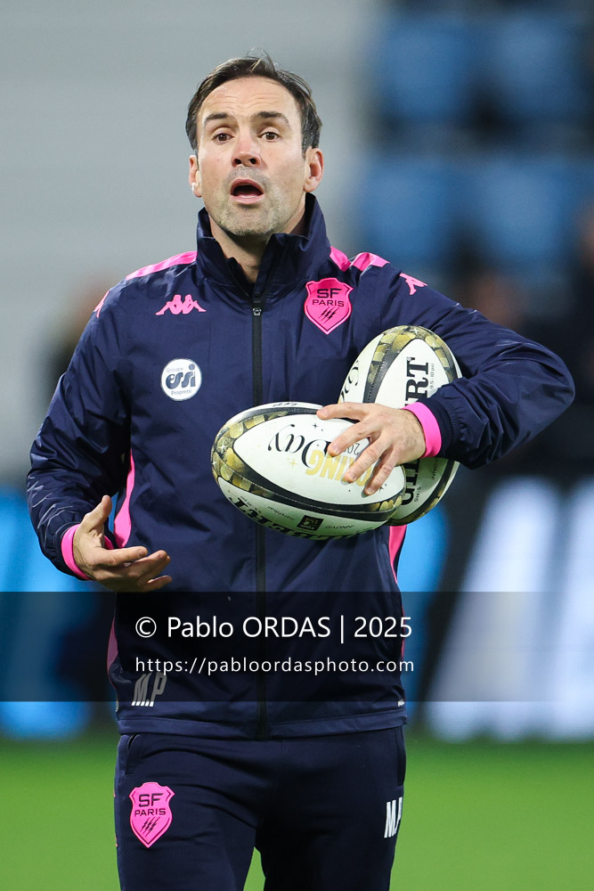 Morgan Parra, lors du match de Top 14 entre l'Aviron bayonnais et le Stade français Paris, le 27 décembre 2025 au stade Jean Dauger de Bayonne, France (Photo Pablo ORDAS)