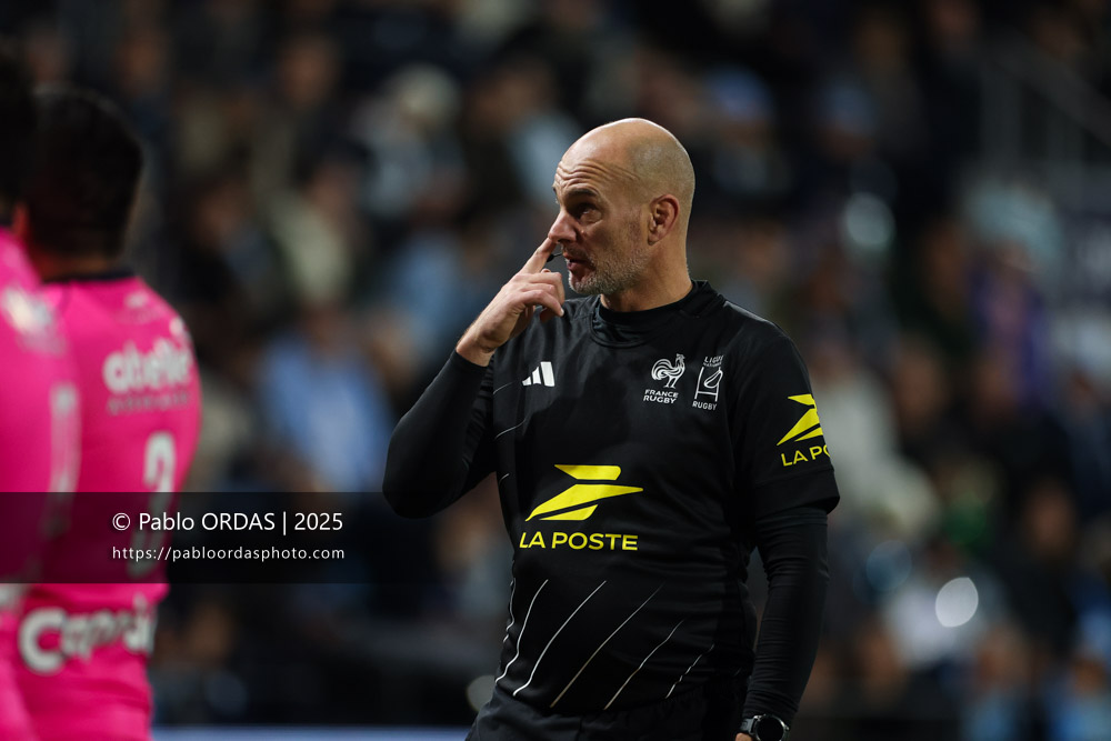Mathieu Noirot, lors du match de Top 14 entre l'Aviron bayonnais et le Stade français Paris, le 27 décembre 2025 au stade Jean Dauger de Bayonne, France (Photo Pablo ORDAS)
