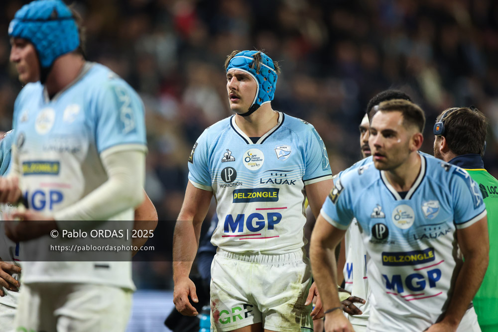 Esteban Capilla, lors du match de Top 14 entre l'Aviron bayonnais et le Stade français Paris, le 27 décembre 2025 au stade Jean Dauger de Bayonne, France (Photo Pablo ORDAS)