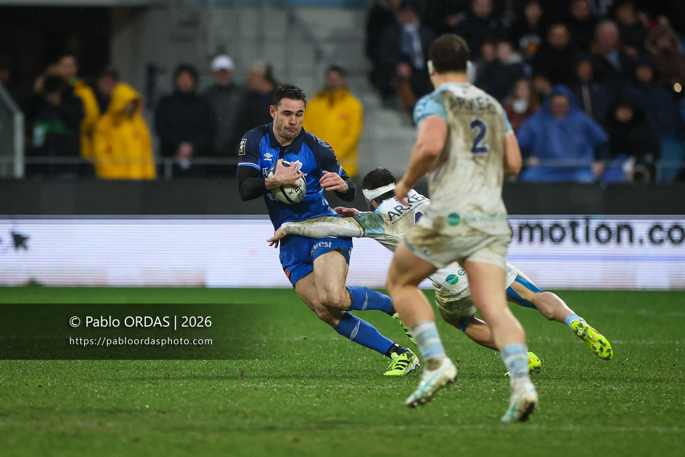 Geoffrey Palis, lors du match de Top 14 entre l'Aviron bayonnais et le Castres olympique, le 24 janvier 2026 au stade Jean Dauger de Bayonne, France (Photo Pablo ORDAS)
