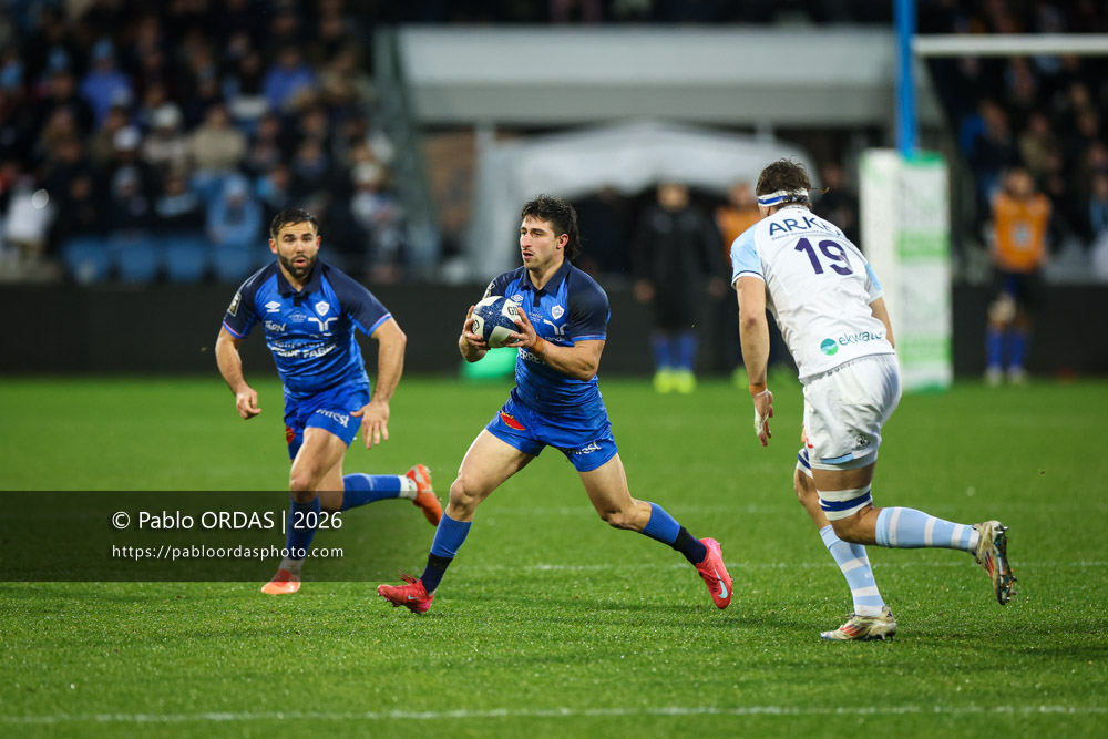 Santiago Arata, lors du match de Top 14 entre l'Aviron bayonnais et le Castres olympique, le 24 janvier 2026 au stade Jean Dauger de Bayonne, France (Photo Pablo ORDAS)
