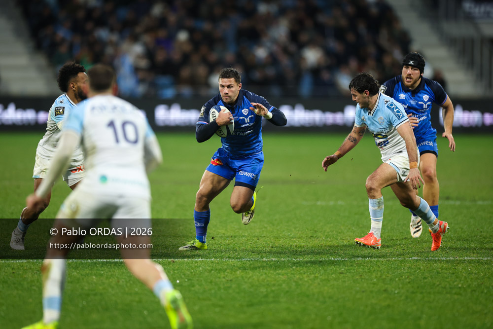 Jérémy Fernandez, lors du match de Top 14 entre l'Aviron bayonnais et le Castres olympique, le 24 janvier 2026 au stade Jean Dauger de Bayonne, France (Photo Pablo ORDAS)