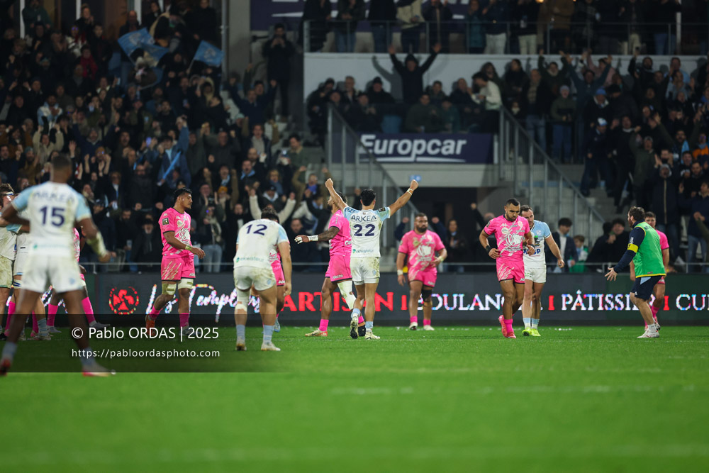 Tom Spring, lors du match de Top 14 entre l'Aviron bayonnais et le Stade français Paris, le 27 décembre 2025 au stade Jean Dauger de Bayonne, France (Photo Pablo ORDAS)