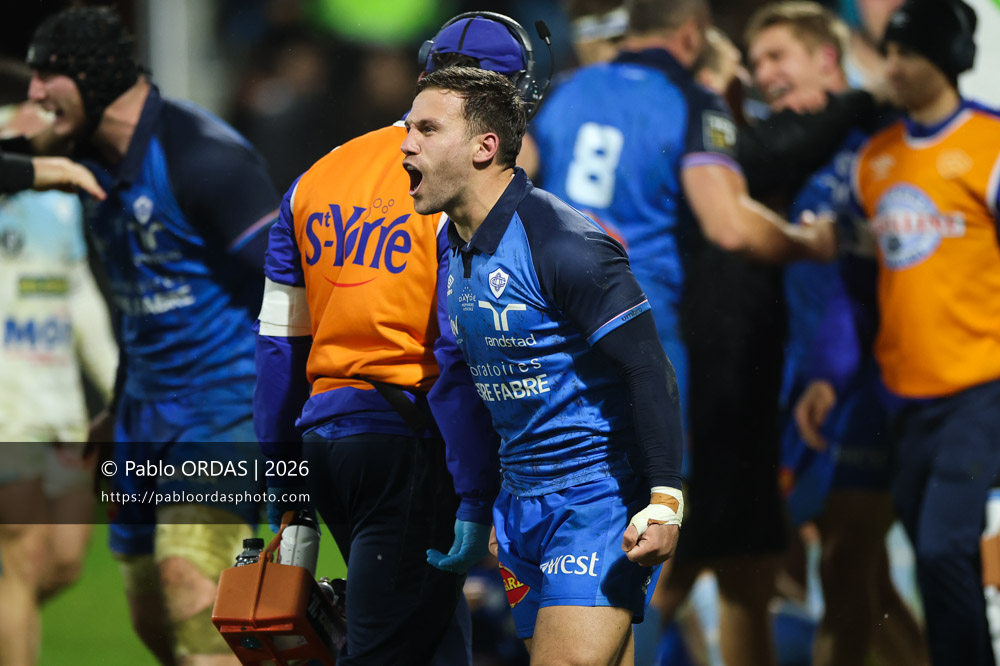 Jérémy Fernandez, lors du match de Top 14 entre l'Aviron bayonnais et le Castres olympique, le 24 janvier 2026 au stade Jean Dauger de Bayonne, France (Photo Pablo ORDAS)